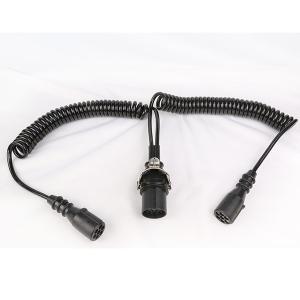China Truck Adapter Coiled Trailer Wire 15 Pin To 2 * 7 Pin Plastic Moulded Plug factory