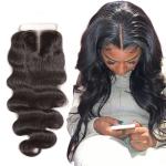 Natural Baby Hair 4X4 Lace Top Closure Hair Extensions 18 Inch OEM