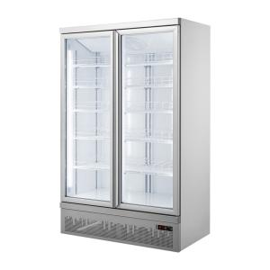 China Plug In Double Swing Upright Glass Door Fridge Drinks Display Fridge For Supermarket factory