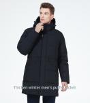 Business Style Long Man Winter Coat Thick Dark Colour Waterproof Down Coat With