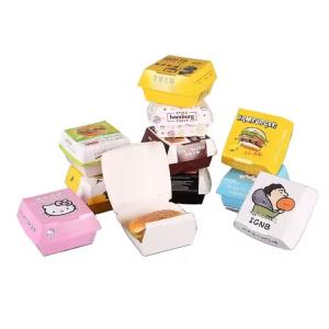 China Fast Food Takeaway Burger Boxes Custom Logo Eco-Friendly and Recyclable for Industrial Food factory