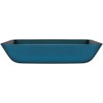 Toughened Blue Glass Bowl Sink Blue Rectangle Above Counter 460mm Length