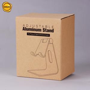 China Recycled Foldable Electronics Packaging Box Custom Kraft Packaging Box For Phone/Tablet Holder factory