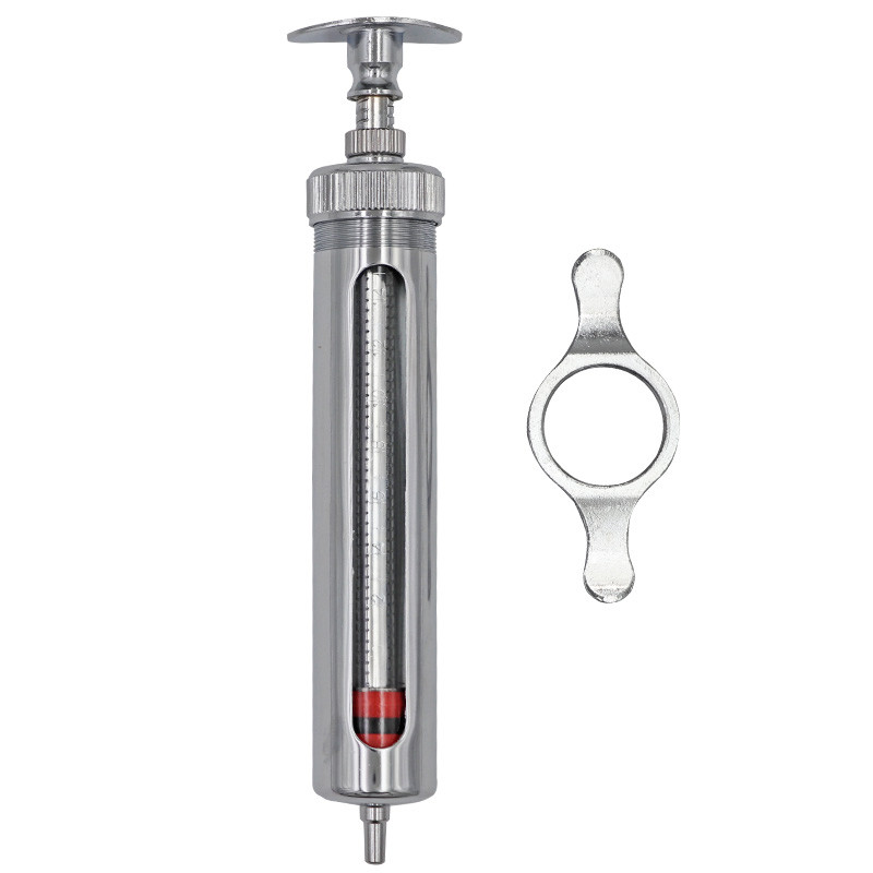 Luer Lock Veterinary Metal Syringe 20ml Manual Stainless Steel Syringe
