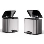 2 Division Stainless Steel Pedal Bin Household Trash Can for Stylish and