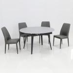Round 105kg Extendable Dining Room Table Sets Sintered Stone Dining Table