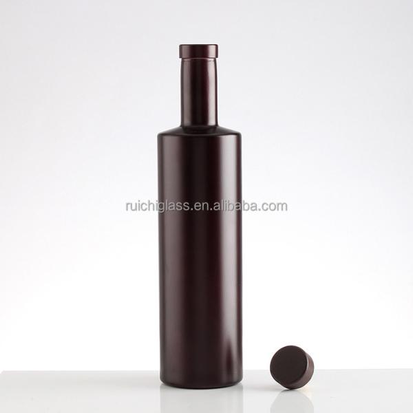 500ml Clear Flat Glass Wine Bottle Flask Glass Whisky Liquor Bottle with Logo