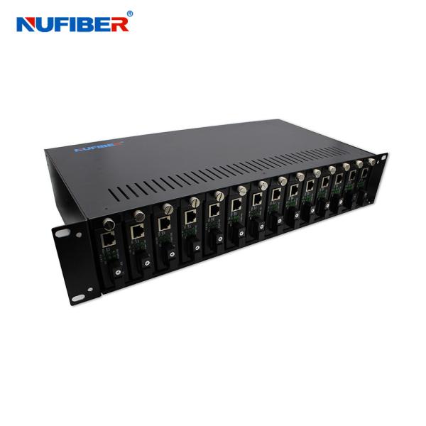 NF-R1400D-2U 2U High Fiber Media Converter Rack Mount Chassis with 14 Slots and