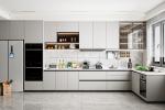 L Shape Kitchen Pastoral Style Wood Home Cabinet Wooden Storage Apartments