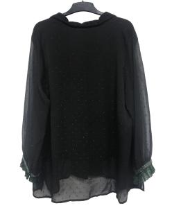 China Black Long Sleeve Blouse Cotton / Spandex Material Women'S Clothing Tops factory