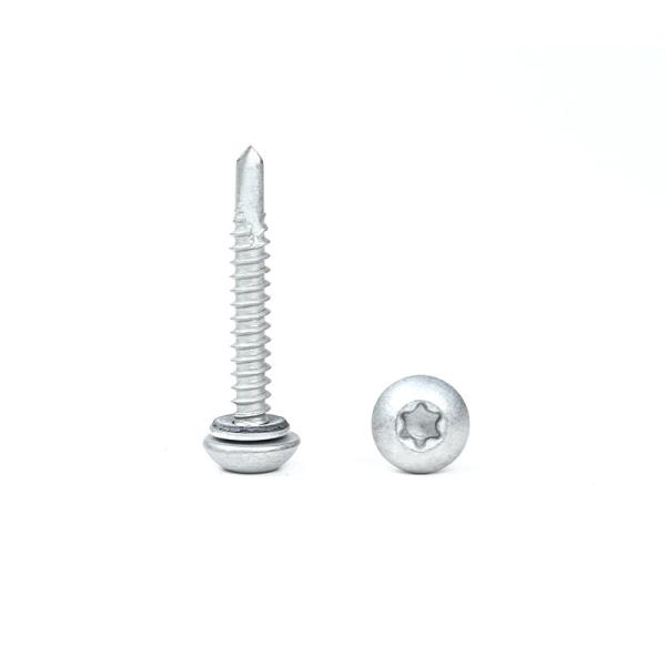 Oval Head Stainless Steel SUS410 Self Drilling Tek Screw With Epdm Washers For