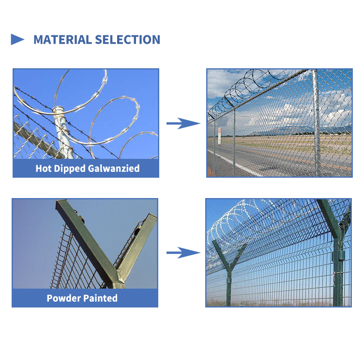 High Durability 5mm Airport Security Fencing Sustainable