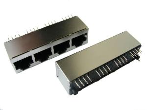 China RJ45 connector 1x4 180°G/F factory