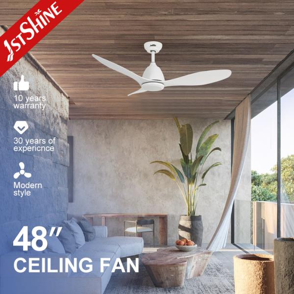 Energy Saving Remote Control Ceiling Fan with 3 Plastic Blades in White
