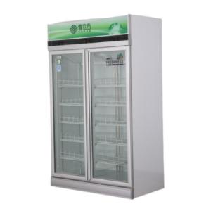 China Real Air-Cooled Beverage Display Cabinet Double Door Fresh-Keeping Cabinet factory