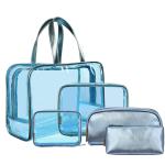 Girls Leather PVC Cosmetic Toiletry Bags For Vacation