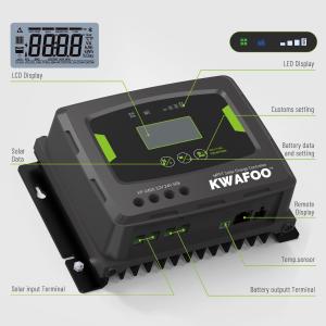 Black MPPT Solar Charge Controller with 99.5% Tracking Efficiency and Temperatur