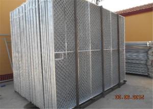 China Pre - Galvanized Pipes 14 Microns Portable Chain Link Fence Panels factory