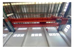China 20 / 5 Ton Electric Workshop Overhead Crane Double Box Type Girder factory