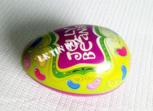 China Egg Shaped Jelly Bean Tin Can For Easter Holiday , Decorative Tin Boxes factory