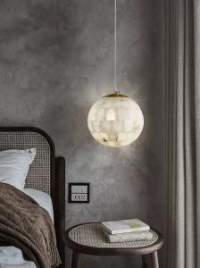 China Modern Light Luxury Natural Tooth Alabaster Chandelier Bedroom Living Room Restaurant Bar Cafe Decor Metal Globe Pendant Lamp factory
