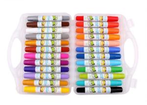 China Eco-friendly fancy 24 colors Non-toxic wax crayon set/ 24colors rotating body crayon for children factory