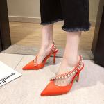 YTH003 Customized Women'S Shoes Autumn New Sexy Word With Satin Rhinestones