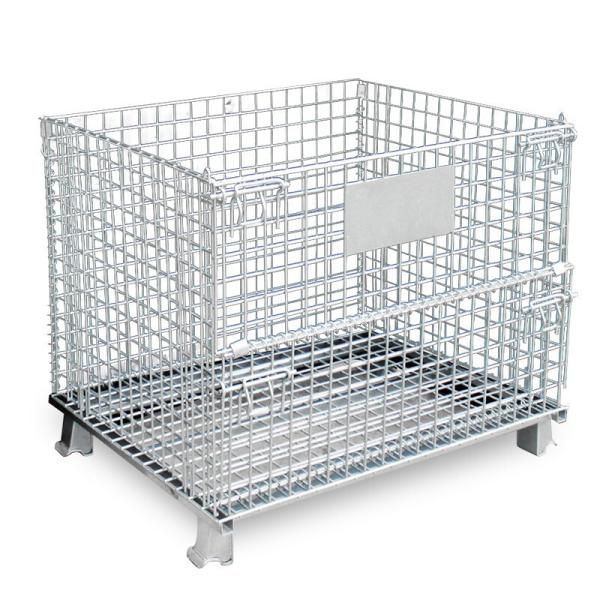 Galvanized Wire Mesh Cages , Collapsible Stacking Metal Storage Cage Anticorrosi