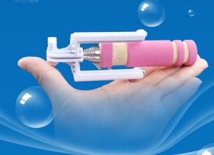 China Super Mini Wired pocket Selfie Stick Handheld foldable mini selfie stick with cable factory