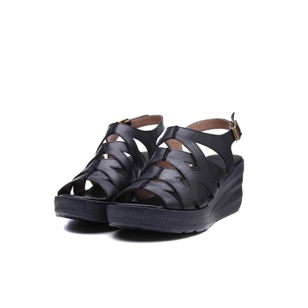S256 New summer simple all-match sandals leather thick-soled increased women's