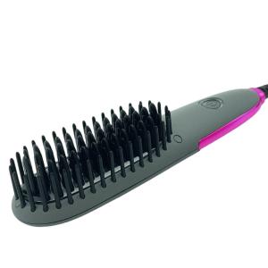 China Anti Scald PTC Heating Electric Hair Brush Dual Voltage Anion Straightener Comb For Women factory