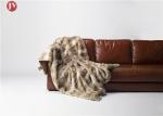 Super Soft Faux Fur Blanket light beige Rabbit Double Sided Reversible Throw