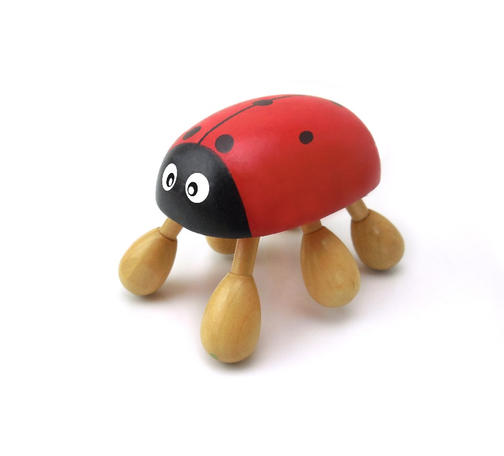 wooden ladybug shaped head massager / body massager- foot roller