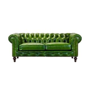China Vintage Green Leather Chesterfield Sofa Couch With 1/2/3/4 Seater factory