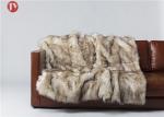 Long Kitt Canadian Fox Faux Fur Bed Blanket , Oversized Faux Fur Throw Blanket