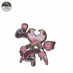 Colored Love Bird Embroidery Designs Patches 20*19.5cm Size For Apparel