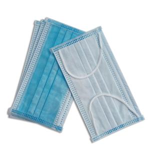 China Fiberglass Free Disposable Blue Earloop Face Mask , 3 Ply Non Woven Fabric Mask factory