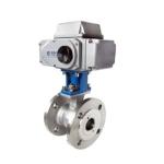 Straight Through Type Electric Control Valve Flange Connection Electric V Port