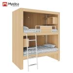 4000 X 900 X 2400mm Wooden Color Fashion Bunk Bed For Youth Hostel Support