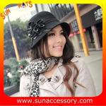 Hot sale Fashion 100% Australia wool felt ladies hats ,Red cloche hats with