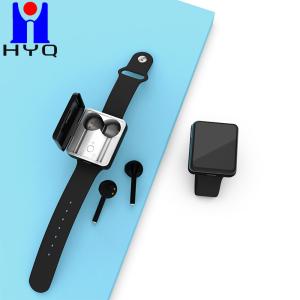China Leather Smart Watch Baralet With Wireless Earbuds 1.3 Inch Bluetooth 5.0 Waterproof 2 - In - 1 TWS Earphones factory