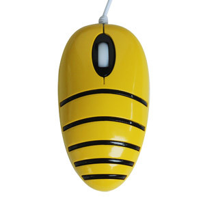 China KolorFish Computer Wired Mouse Fashion Bee Design 800 DPI 1.5m Cable Optical Mouse factory