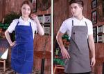 Solid Color Womens Kitchen Aprons Comfortable Wide Straps Collar Neck Hanging