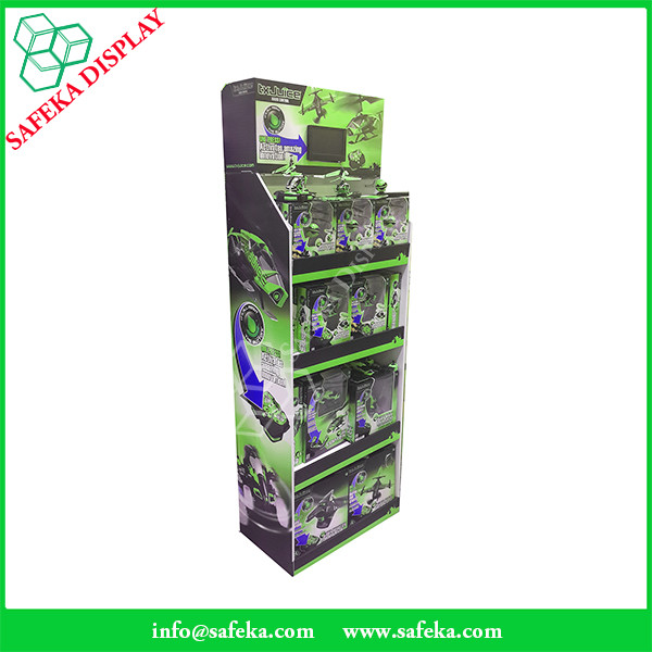 4 tiers innovative pop displays merchandising retail floor corrugated displays for toys