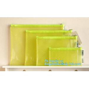 promotion pvc binder file A4 mesh zipper waterproof bag from professional