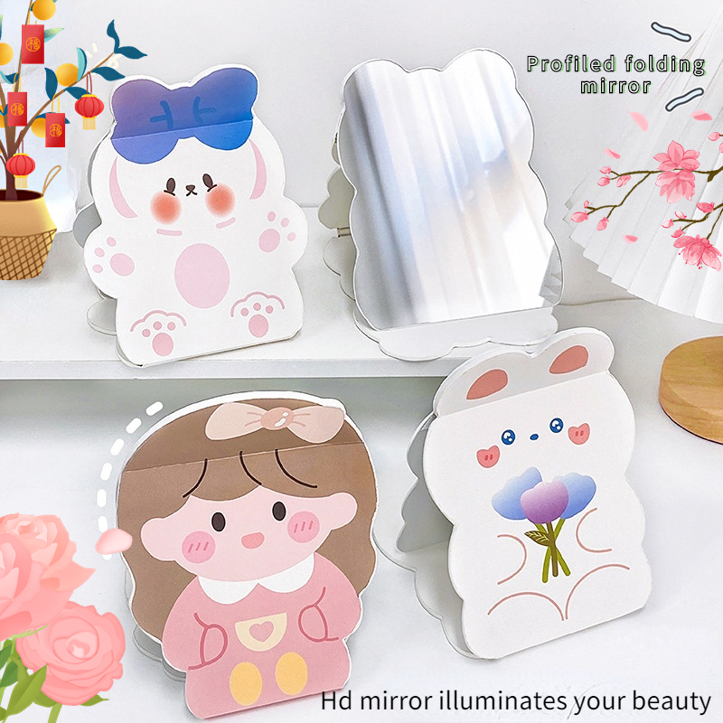 Extra LOGO Foldable Makeup Fold Make-Up Cute Travel Cosmetic Vanity Mirror for and LOGO