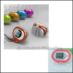 China crystal portable waist clip hanging pedometer printed logo with display screen for jogging factory