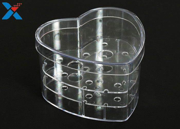 Waterproof Acrylic Heart Box , 9 18 36 Holes Clear Acrylic Favor Boxes
