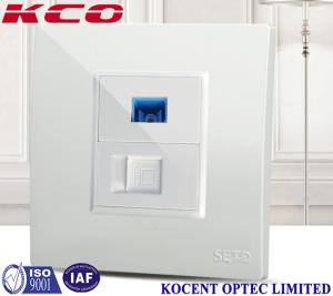 China SC / UPC Simplex Fiber Optic Terminal Box CAT6 Ethernet Fiber Optic Faceplate 86mm​ factory