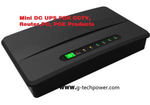 China Mini DC G Tech UPS 15W 30W 60W Lithium Li - ion Battery For CCTV Router VOIP POE factory